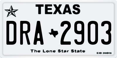 TX license plate DRA2903