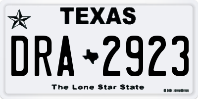 TX license plate DRA2923