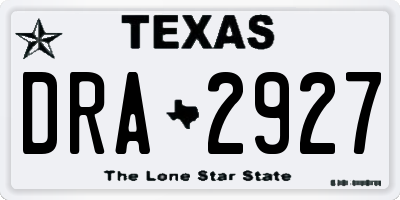 TX license plate DRA2927