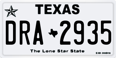 TX license plate DRA2935