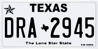 TX license plate DRA2945