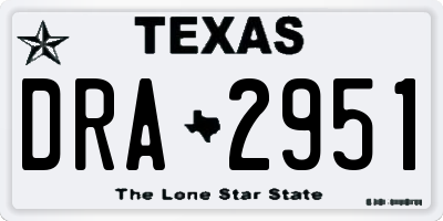 TX license plate DRA2951