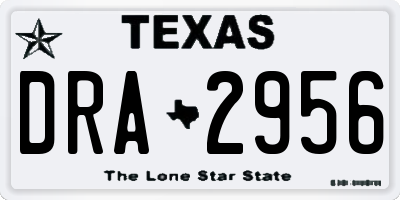 TX license plate DRA2956