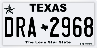 TX license plate DRA2968