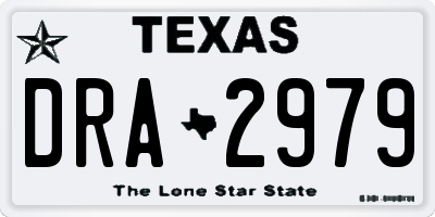 TX license plate DRA2979