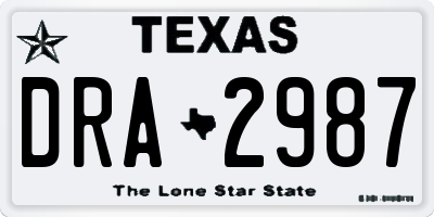 TX license plate DRA2987