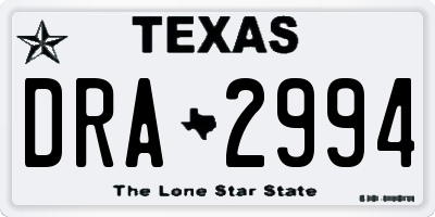 TX license plate DRA2994