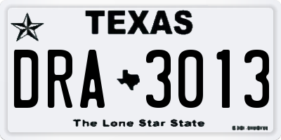 TX license plate DRA3013