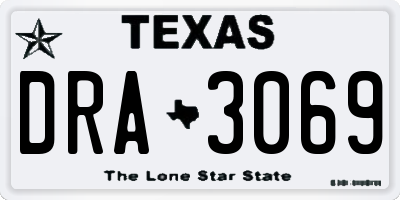 TX license plate DRA3069