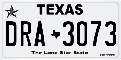 TX license plate DRA3073