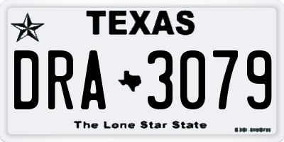 TX license plate DRA3079