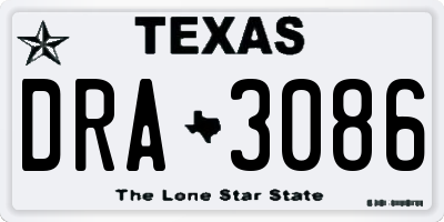TX license plate DRA3086