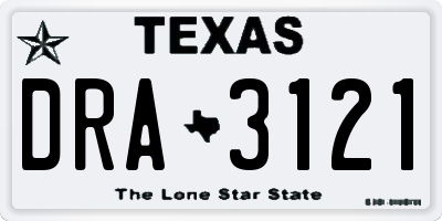 TX license plate DRA3121