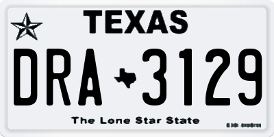 TX license plate DRA3129