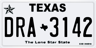 TX license plate DRA3142