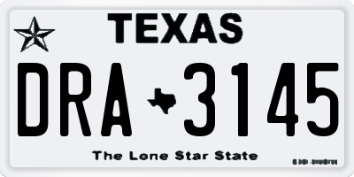 TX license plate DRA3145