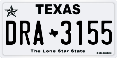 TX license plate DRA3155