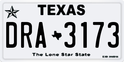 TX license plate DRA3173