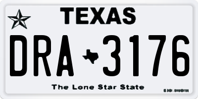TX license plate DRA3176