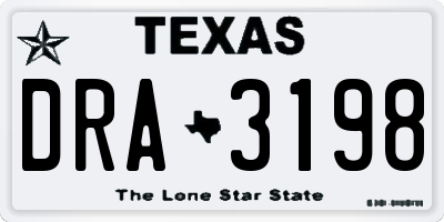 TX license plate DRA3198