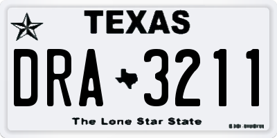 TX license plate DRA3211