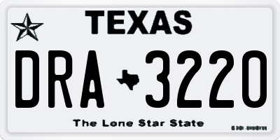 TX license plate DRA3220