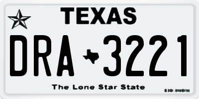 TX license plate DRA3221