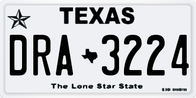 TX license plate DRA3224