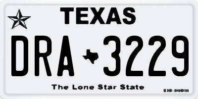TX license plate DRA3229