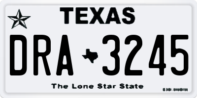 TX license plate DRA3245