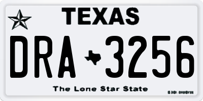 TX license plate DRA3256