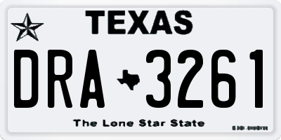 TX license plate DRA3261