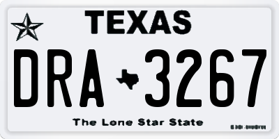 TX license plate DRA3267