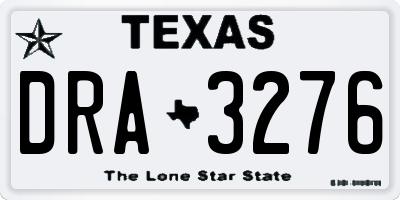 TX license plate DRA3276