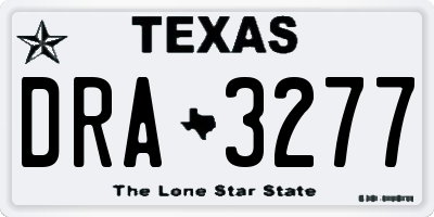 TX license plate DRA3277