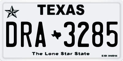 TX license plate DRA3285