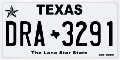 TX license plate DRA3291