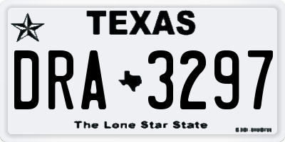 TX license plate DRA3297