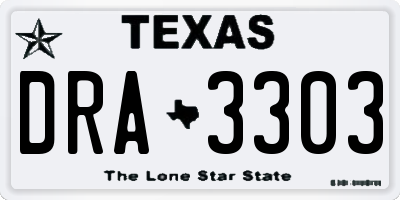 TX license plate DRA3303