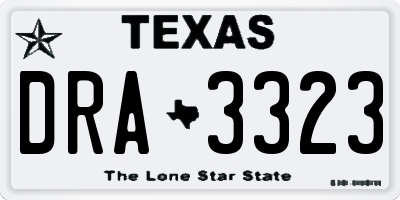 TX license plate DRA3323