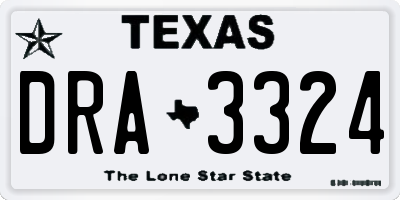 TX license plate DRA3324