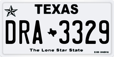 TX license plate DRA3329