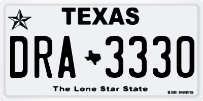 TX license plate DRA3330