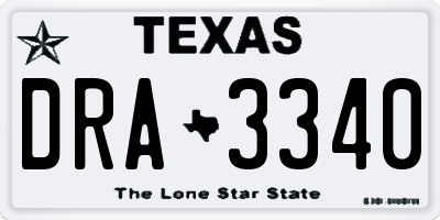 TX license plate DRA3340