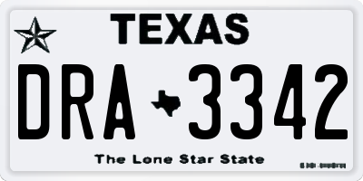 TX license plate DRA3342