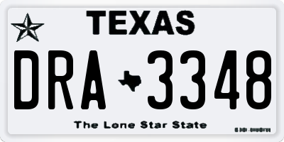 TX license plate DRA3348