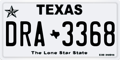 TX license plate DRA3368