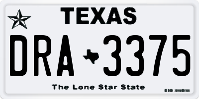 TX license plate DRA3375