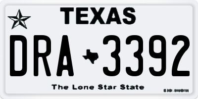 TX license plate DRA3392
