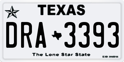 TX license plate DRA3393